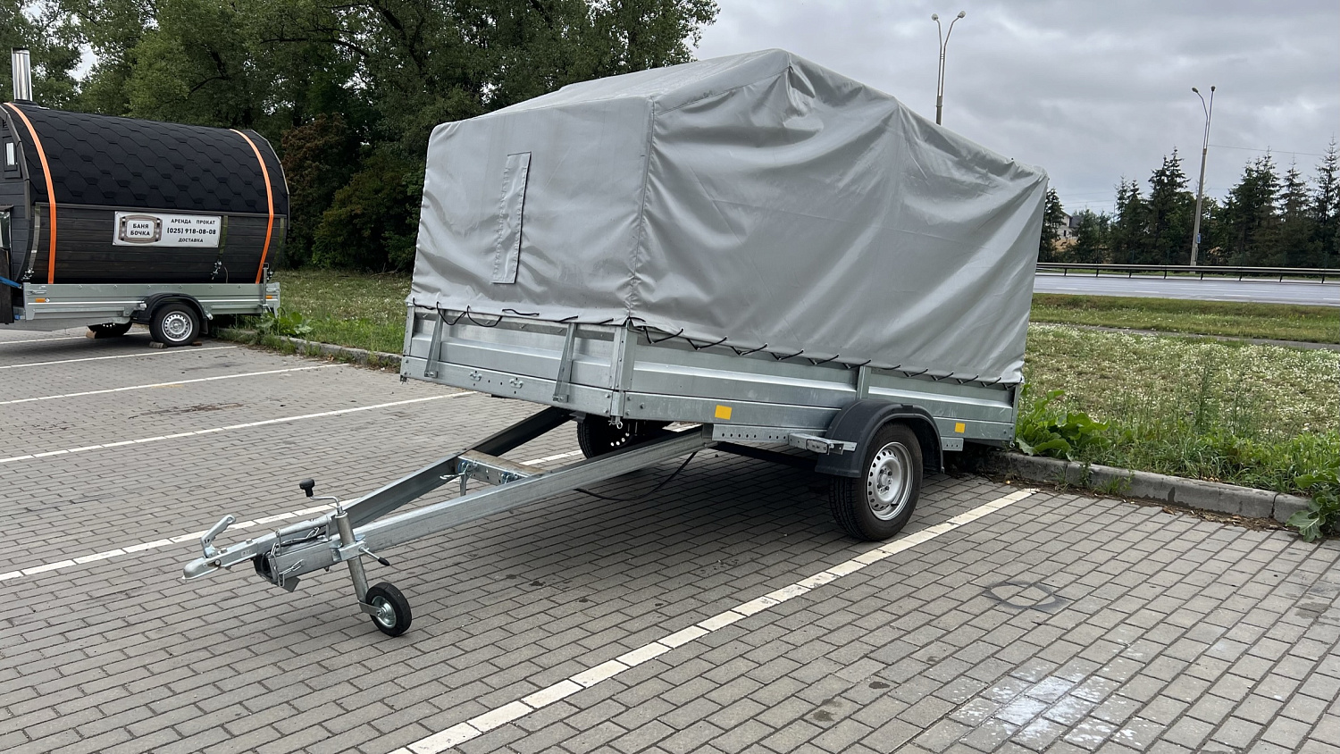 Аренда одноосного прицепа с тентом 3,0x1,5м
